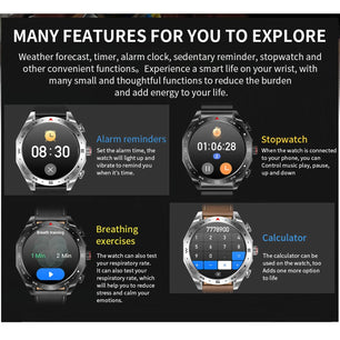 2-In-1 Waterproof Alloy AMOLED Display Smartwatch With Earphones