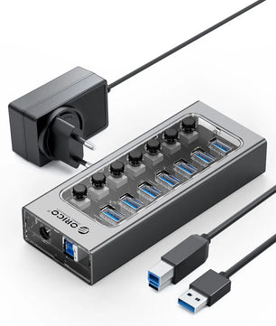 Orico 7-IN-1 Aluminum Alloy USB 3.0 Splitter Docking Station Hub