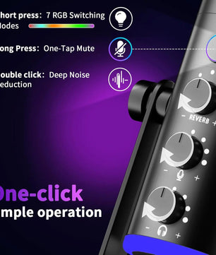 Plastic High Quality Gaming Microphone for PC with RGB Lights