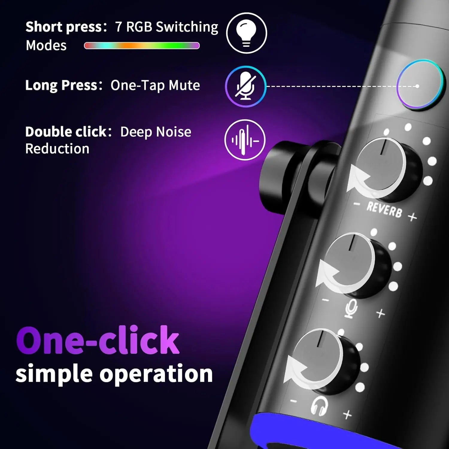 Plastic High Quality Gaming Microphone for PC with RGB Lights