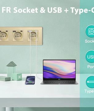 Bseed 16A Glass Panel Single Double Triple Electric Wall Socket