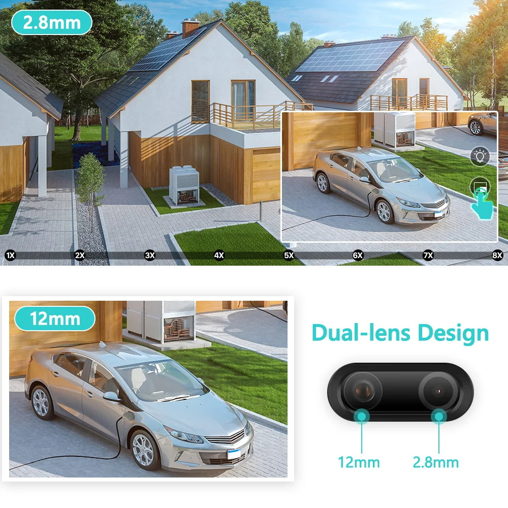 IP66 8MP Dual Lens Night Vision Auto Tracking Surveillance Camera