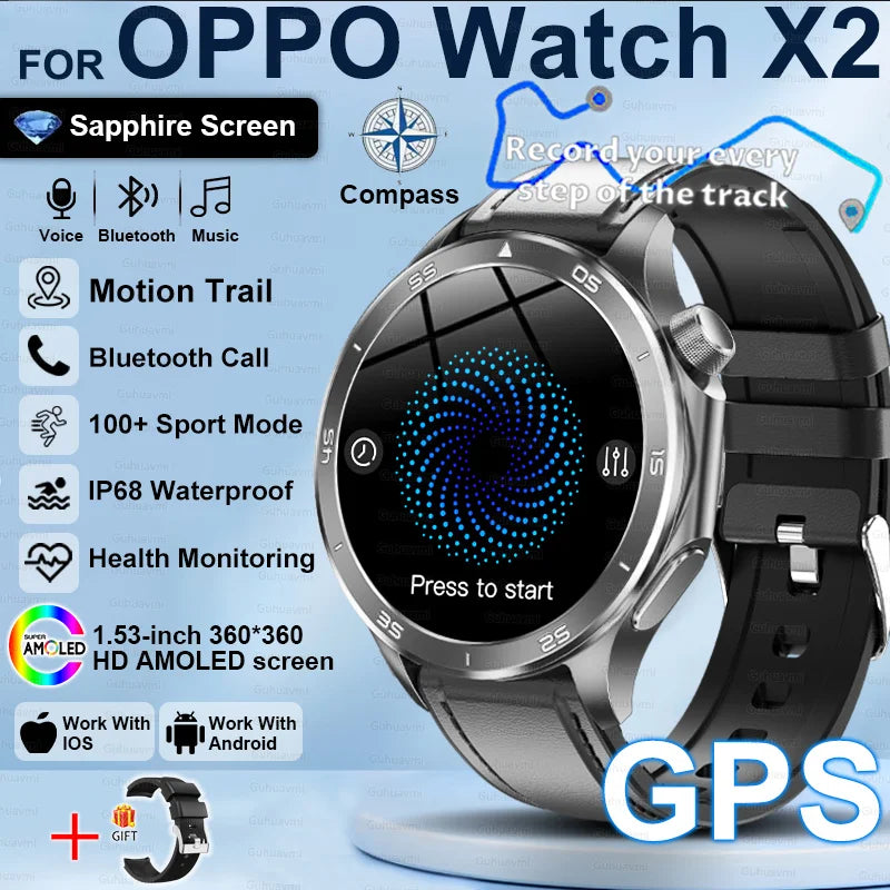 Steel Waterproof Android On-Wrist Round Shape Smartwatch