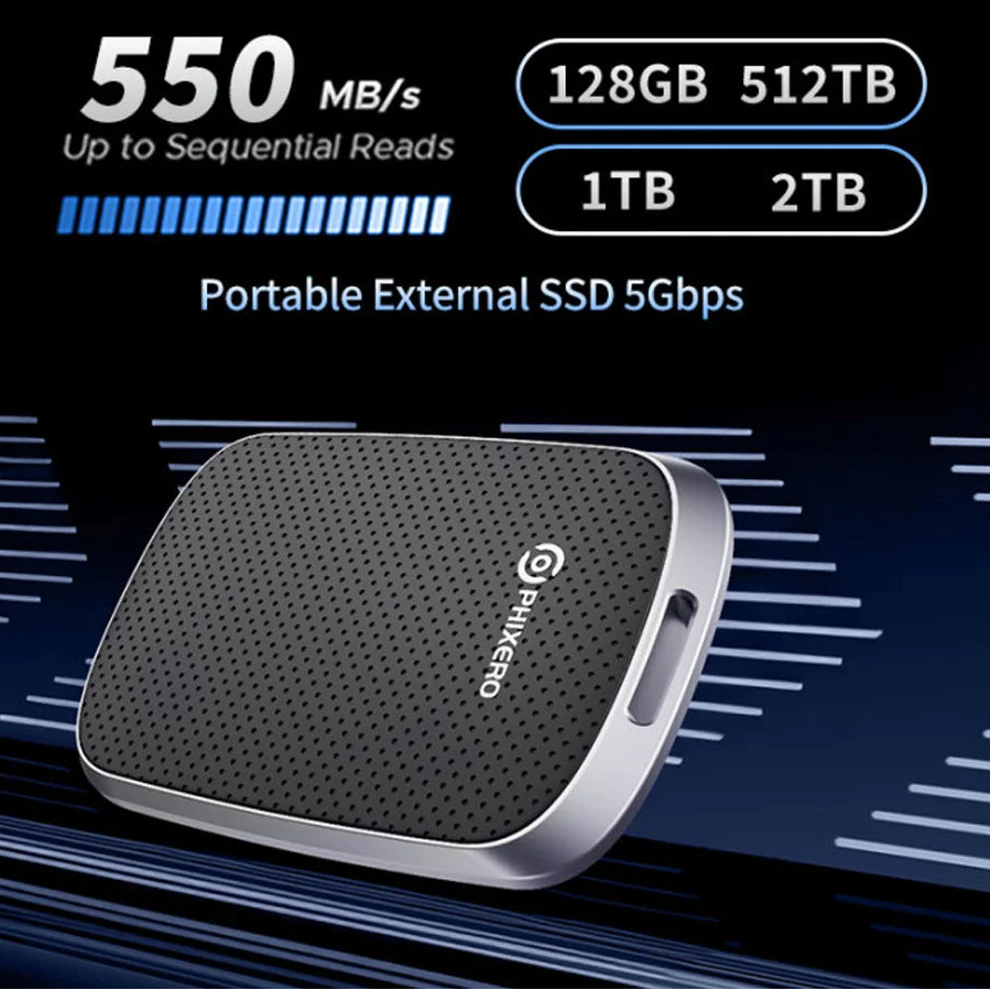 512GB External Portable Solid State Drive For Laptop And Desktop