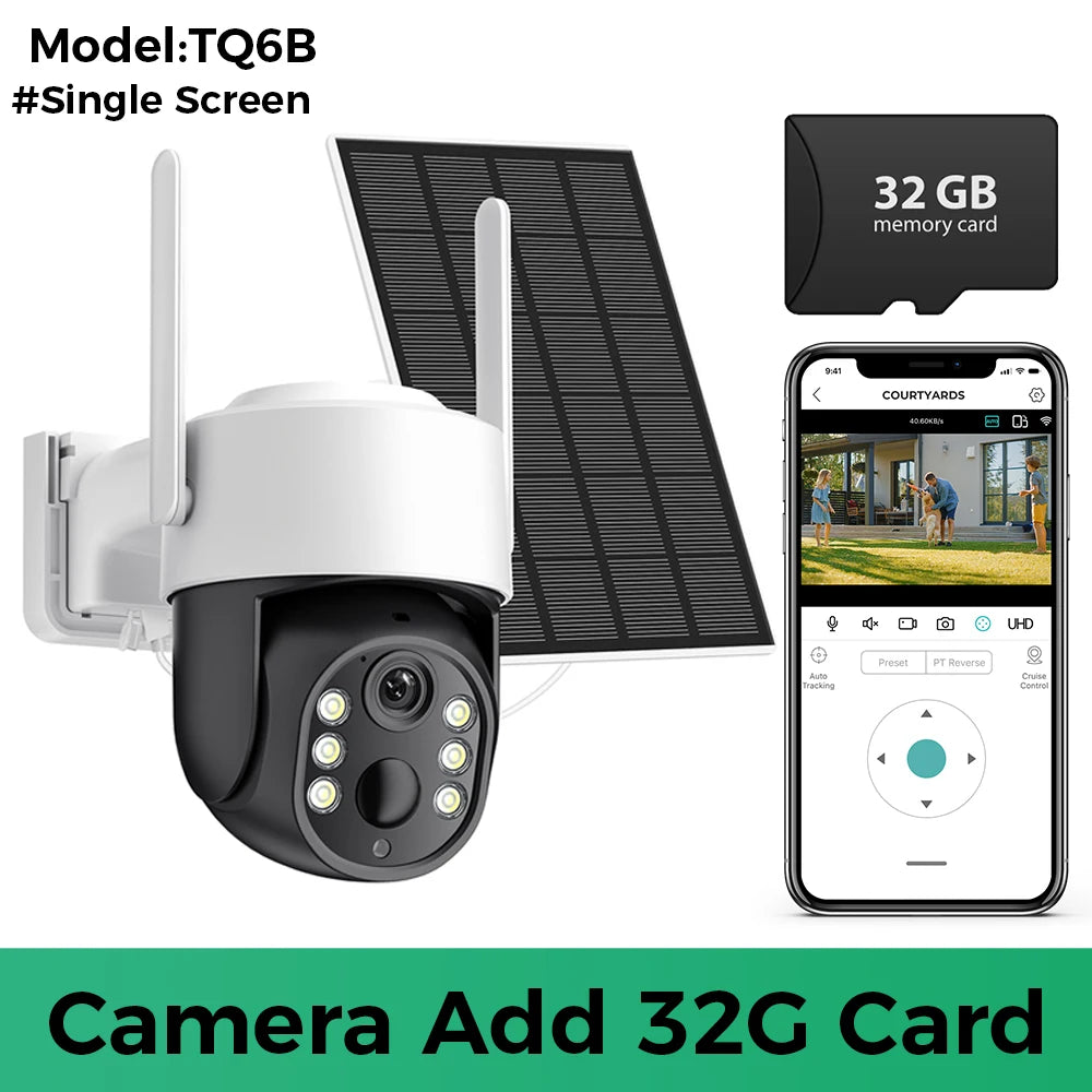 1080p 8MP 4K HD Solar WiFi Normal Supply Dual Lens Security Camera