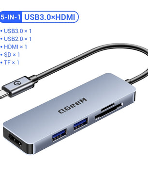 Aluminum Alloy USB 3.1 HDMI Type-C Compatible Docking Station Hub