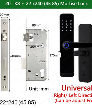 Wifi Smart Fingerprint Digital Electric Door Lock with Longer Handle Panels