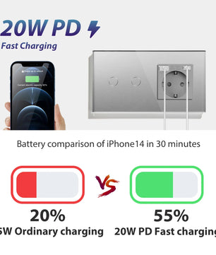 Bseed 10A Alloy 3 Gang Touch Switch With Single Wall Socket