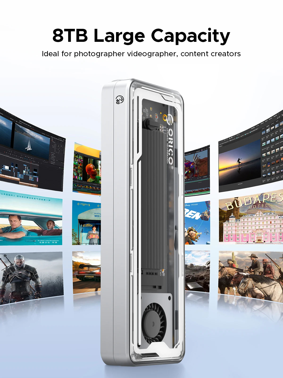 Aluminum 1.8" 40Gbps USB4 M.2 8TB Solid State Drive