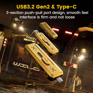 2TB Metallic USB 3.2 Rectangle Shaped Memory Stick Pen Drive