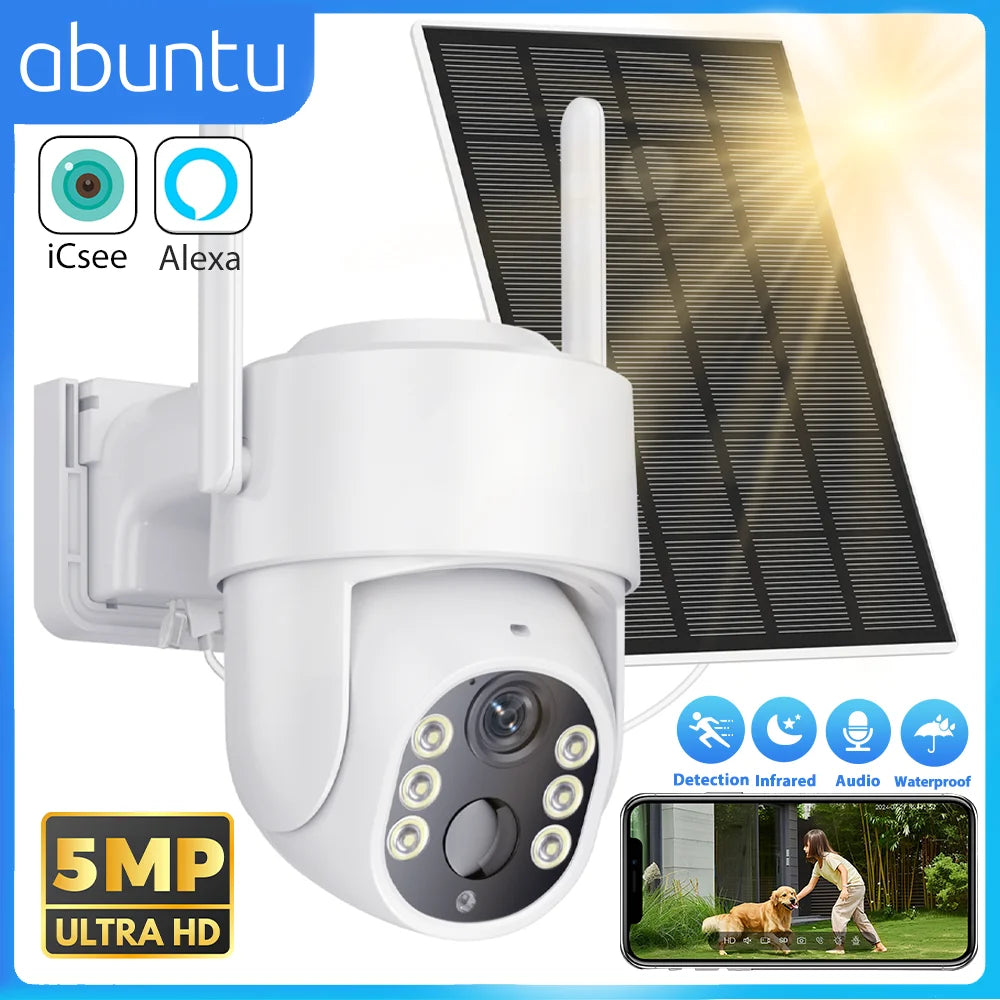 5MP 7800mAh HD Wireless Solar Outdoor Wifi Surveillance Camera
