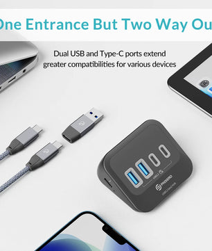 10Gbps Aluminum Alloy USB 3.2 Multi Port Docking Station Hub