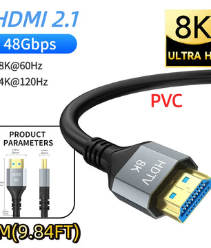 Aluminium 7.3mm 48Gbps HDMI-Compatible 2.1 Cable For Laptop
