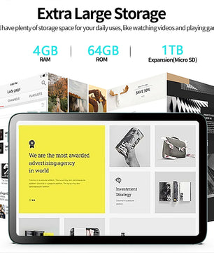 Sauenaneo 4GB/64GB 6000mAh Large Battery Android Tablet
