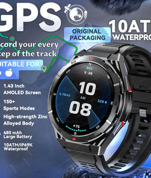 Silica Gel Android GPS Round Shaped Amoled Screen Smartwatch