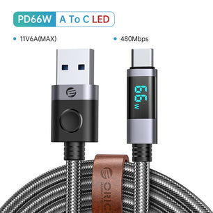 480Mbps USB Type-C Data High Speed Charging Cable For Mobile