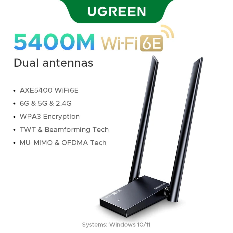 Ugreen 5G 2.4G Tri-Band WiFi Adapter for Windows 11