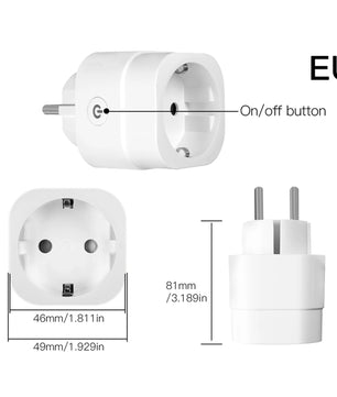 Moes Plastic Panel Voice Remote Control Smart Power Socket Plug
