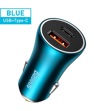 60W Baseus Aluminium USB Type-C Car Charge For iPhone 13 12 Pro Max