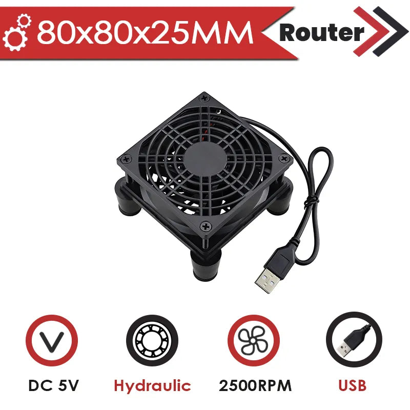 5V USB Controller & Protective Net Desktop Cooling Router Fan