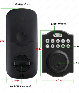 Automatic Deadbolt Digital Reversible Handle Smart Door Lock