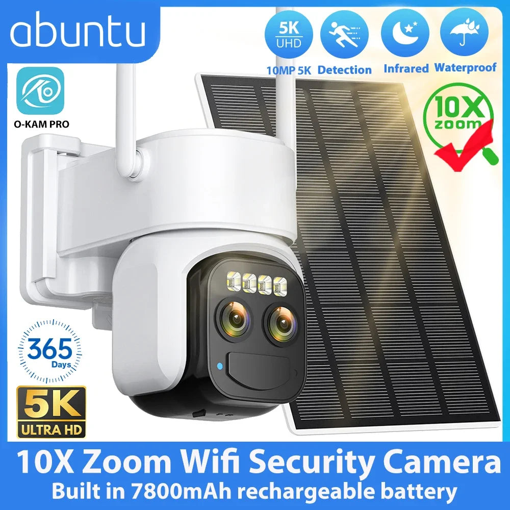 10MP 5K Wireless Solar Wifi Outdoor Surveillance Camera
