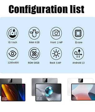 6000mAh 5MP 6GB RAM 128GB ROM Fast Charging 10.1 Inch Tablet