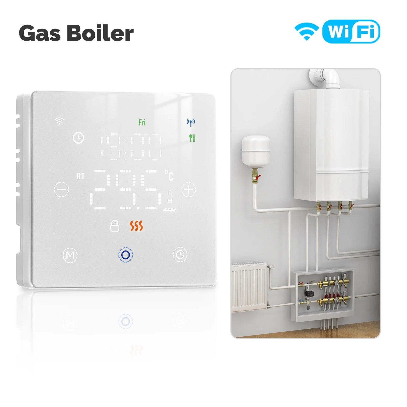 MOES WiFi ZigBee Smart Thermostat Battery Gas Boiler Alexa Google Home