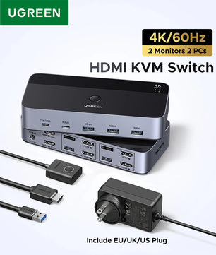 Ugreen 2-IN-1 Display 8K HDMI KVM Switch with USB Sharing