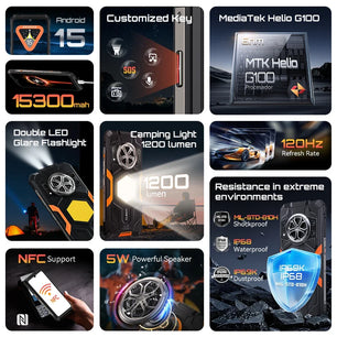 15300mAh 128GB Android KingKong Power 5 Rugged Smartphone