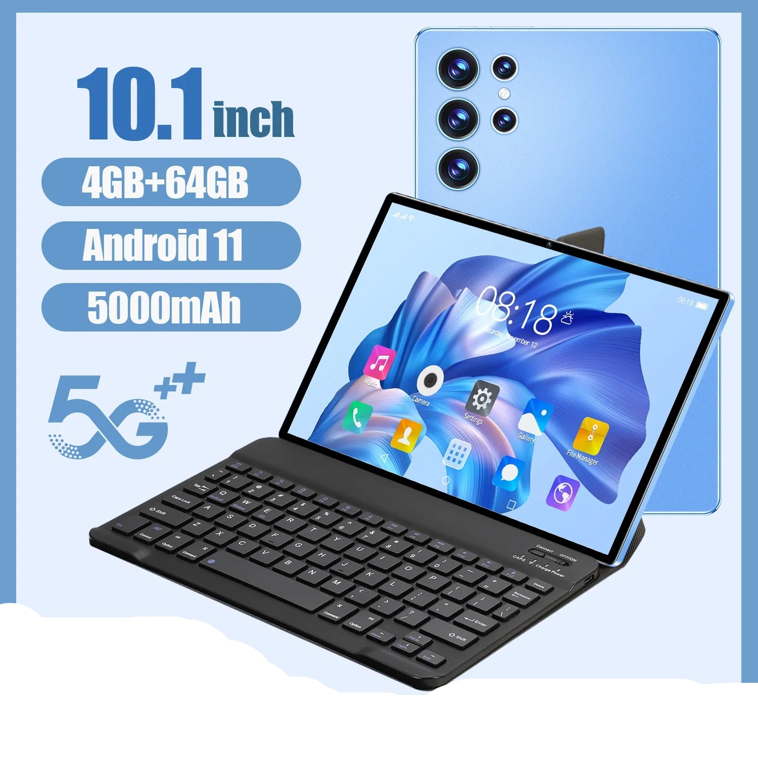 Sauenaneo 10.1-inch 4GB/64GB Dual Camera Dual SIM Card Tablet
