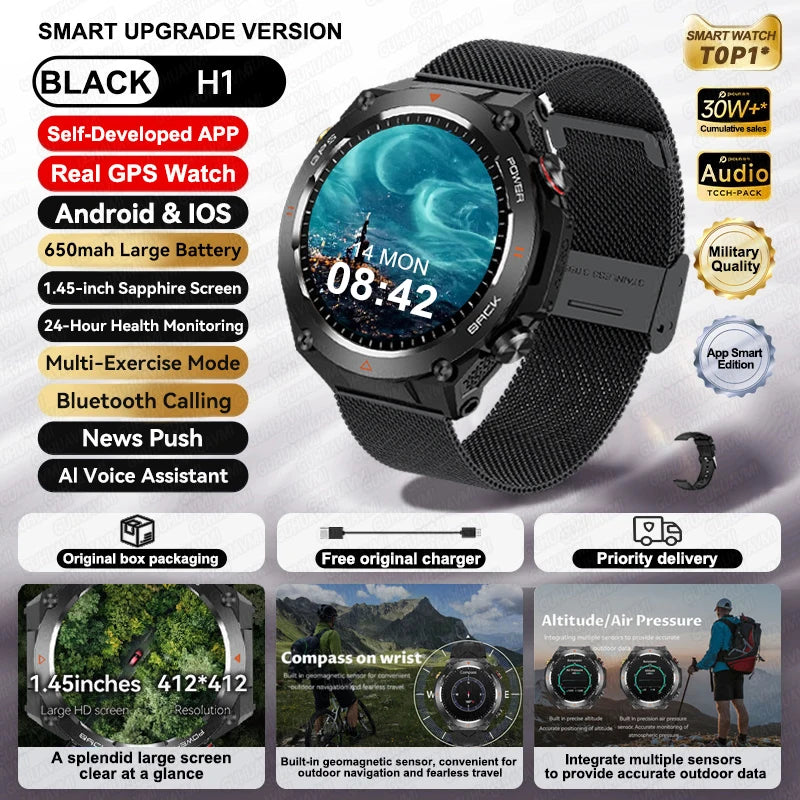 Silica Gel Waterproof Android Round Shaped Amoled Screen Smartwatch