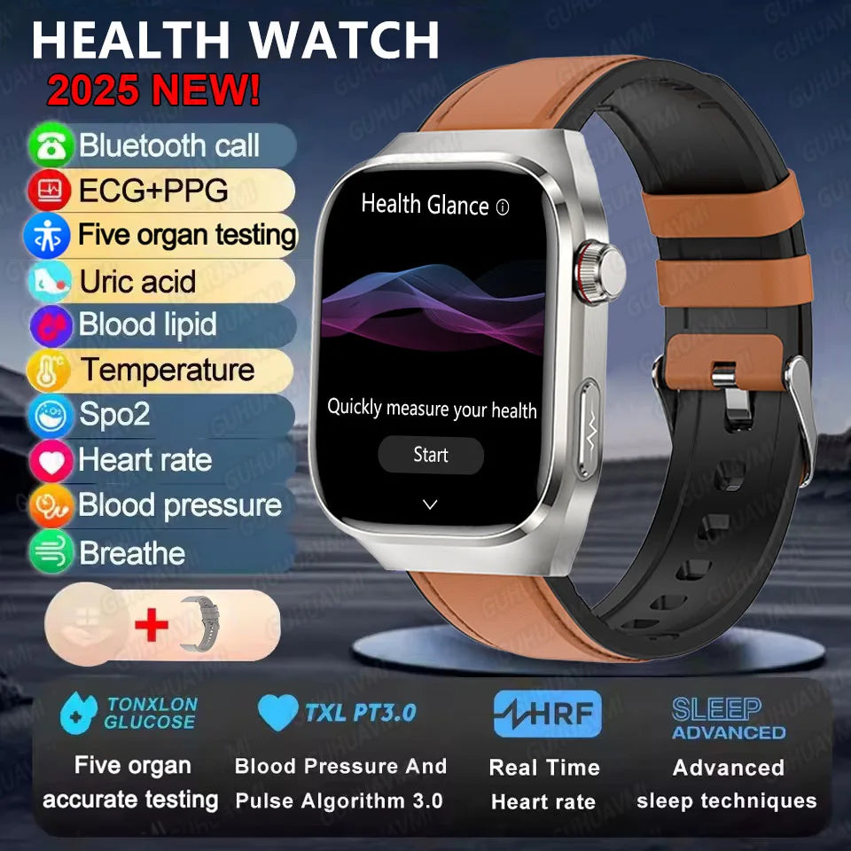 Fine Steel Waterproof Android Square Shaped Bluetooth Smartwatch