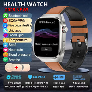 Fine Steel Waterproof Android Square Shaped Bluetooth Smartwatch