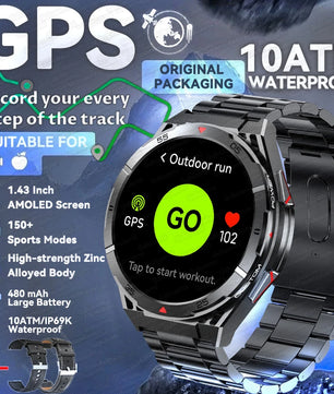 Waterproof AMOLED Display Android GPS Round Shape Smartwatch