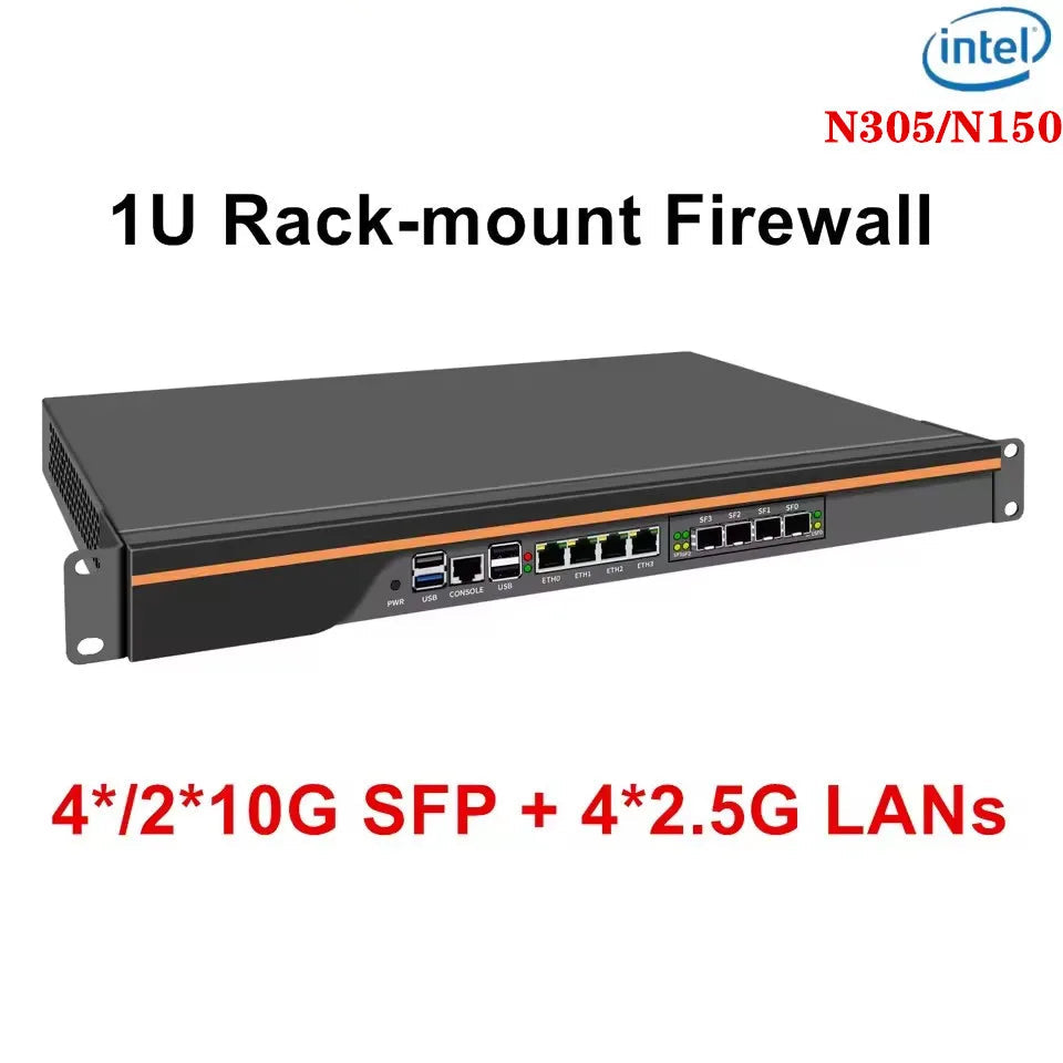 Topton Intel N150 4 Cores 1U Rack-Mount Firewall Mini PC