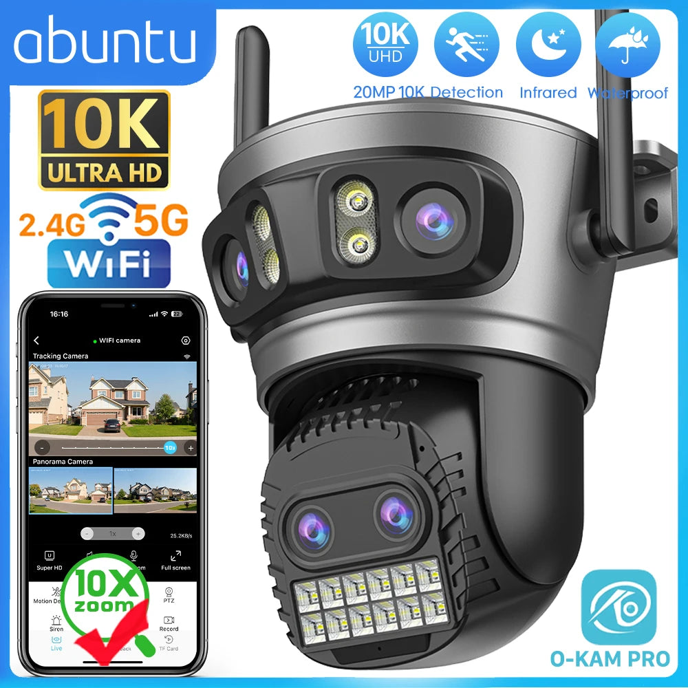 Plastic 9MP IP66 Waterproof 4 Lens Zoom 5G Dome Camera