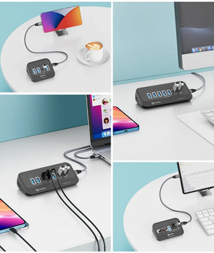 10Gbps Aluminum Alloy USB 3.2 Multi Port Docking Station Hub