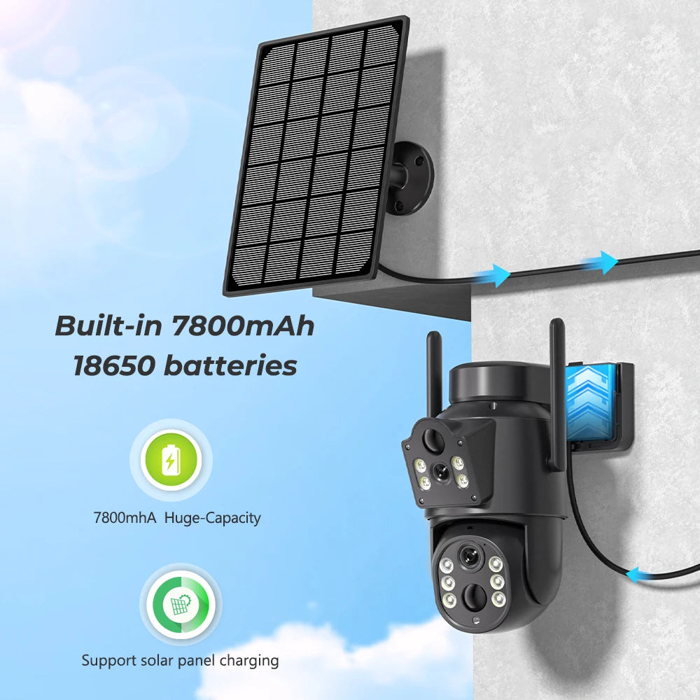 1080p 8MP 4K HD Solar WiFi Normal Supply Dual Lens Security Camera