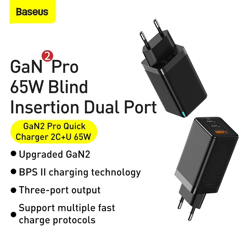 Baseus 65W USB Type-C Charger For iPhone 12 Pro Max and MacBook