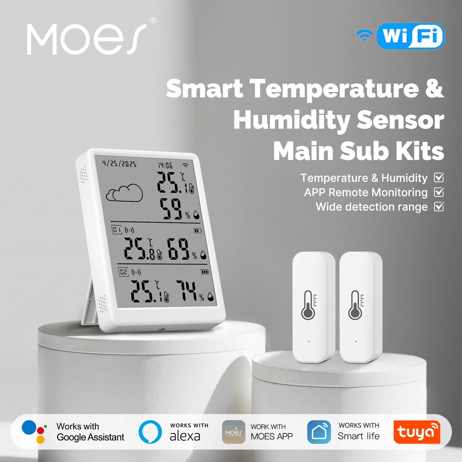 MOES WiFi Smart Temperature Humidity Sensor with Alexa Google Home