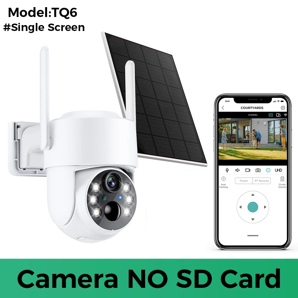 1080p 8MP 4K Solar Wifi Outdoor Dual Lens Surveillance Camera