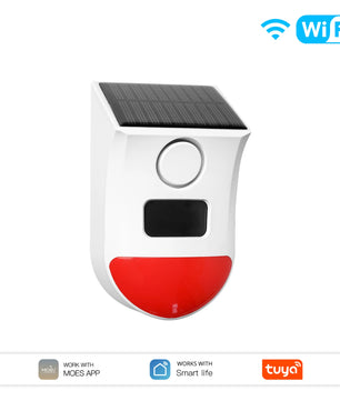 MOES Plastic WiFi Smart Solar Siren with Remote & PIR Sensor