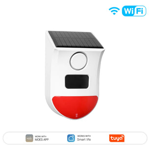 MOES Plastic WiFi Smart Solar Siren with Remote & PIR Sensor