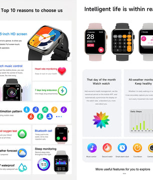 Silica Gel Waterproof Bluetooth Android GPS Square Shape Smartwatch