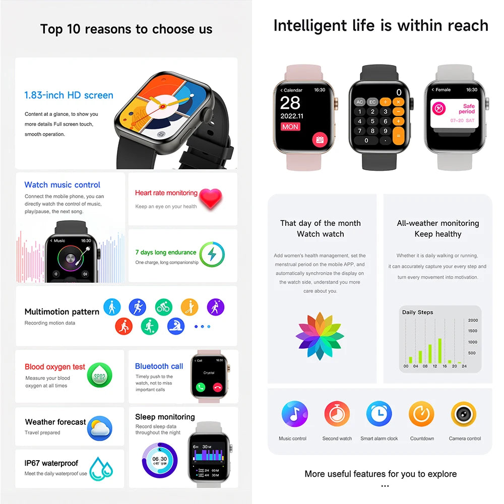 Silica Gel Waterproof Bluetooth Android GPS Square Shape Smartwatch