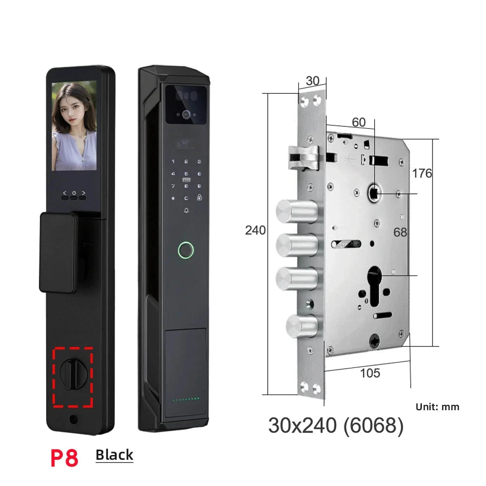 RAYKUBE Zinc Alloy Zigbee Palm Vein Smart Digital Lock