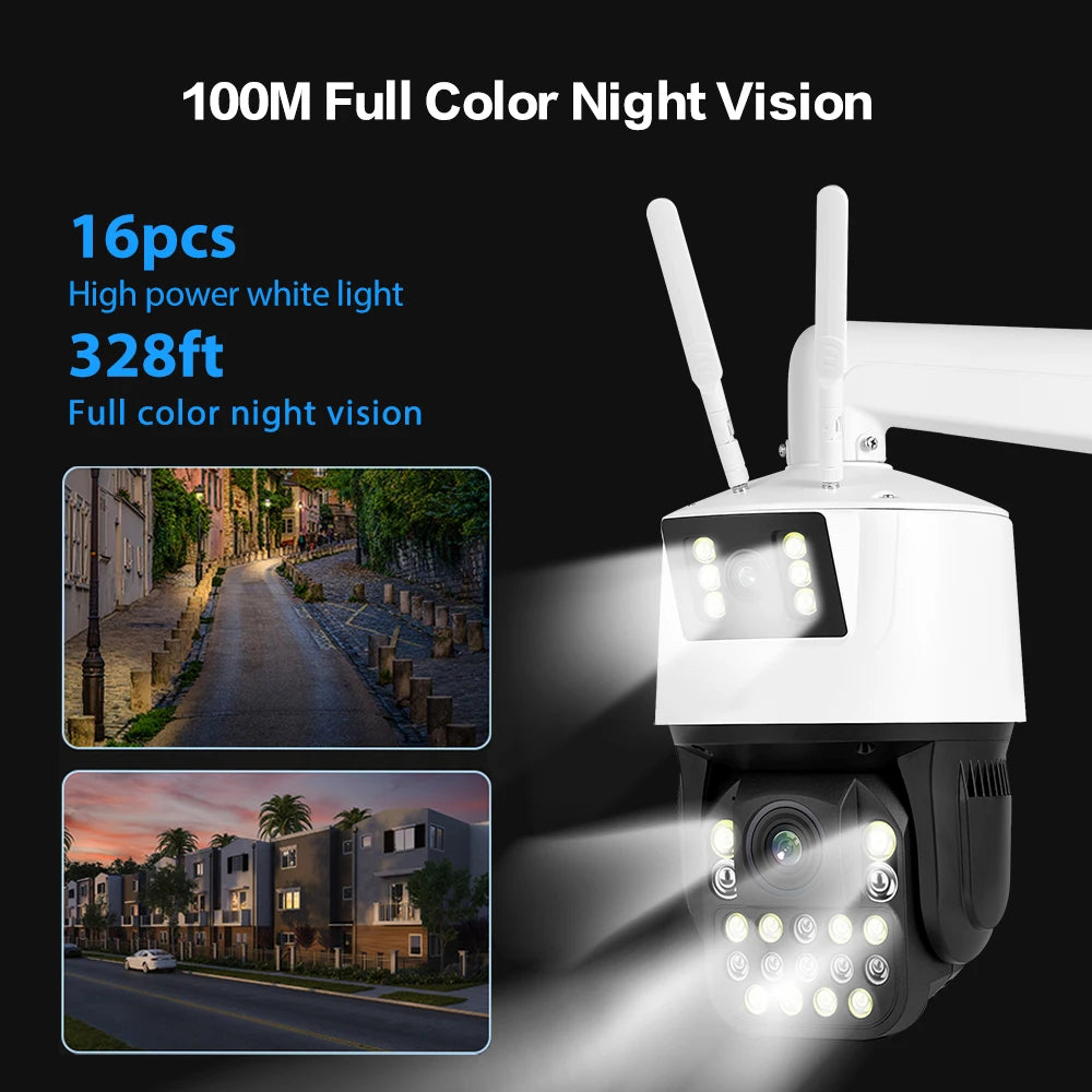 6 Mega Pixel Plastic Dual Lens Auto Tracking Surveillance Camera