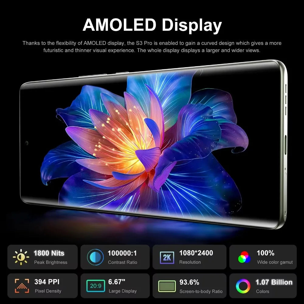 AMOLED S3 PRO Android Normal Screen Fast Charging Smartphone