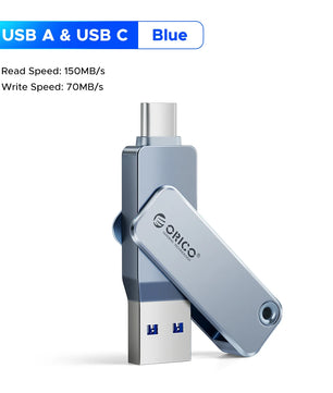 Orico 150MB/s Gen 1 Dual USB-C & USB-A Mini Thumb Drive